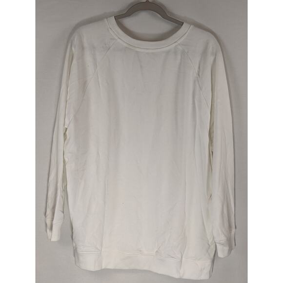 Levi's Crewneck Sweatshirt Trendy Plus Size Metallic Logo Serif White 1X  Cozy - Picture 2 of 9